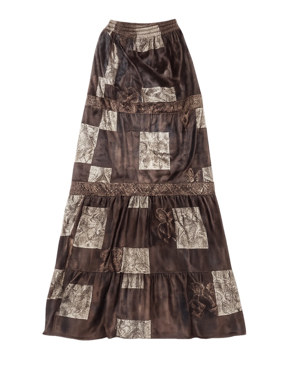 Women's Unbranded Maxi Skirt Size M Brown Silver
#058
